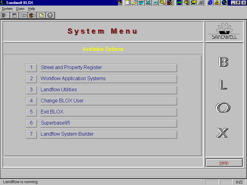 LandFlow System Menu
